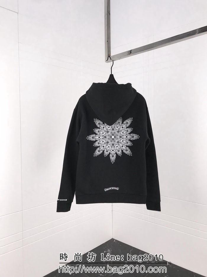 Chrome hearts 克羅心 18ss秋冬新款 梵文印花圖案 加絨加厚連帽衛衣 情侶款 ydi1296